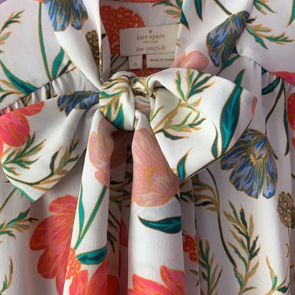 Kate Spade Blossom Tie Neck Blouse - Picture 6 of 14